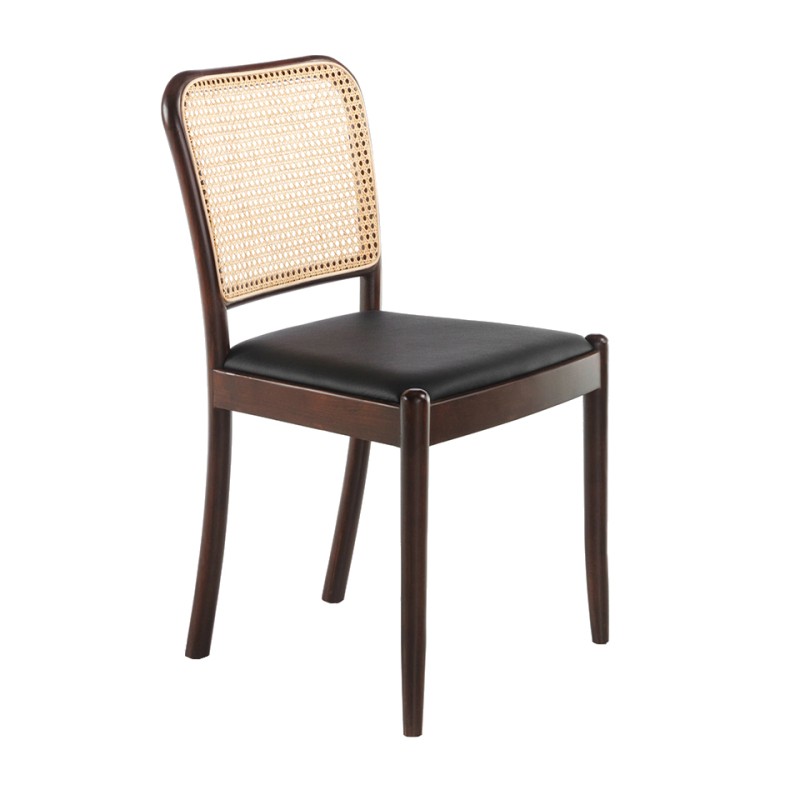 ANGEL CERDÁ Silla comedor respaldo rattán cuadrada